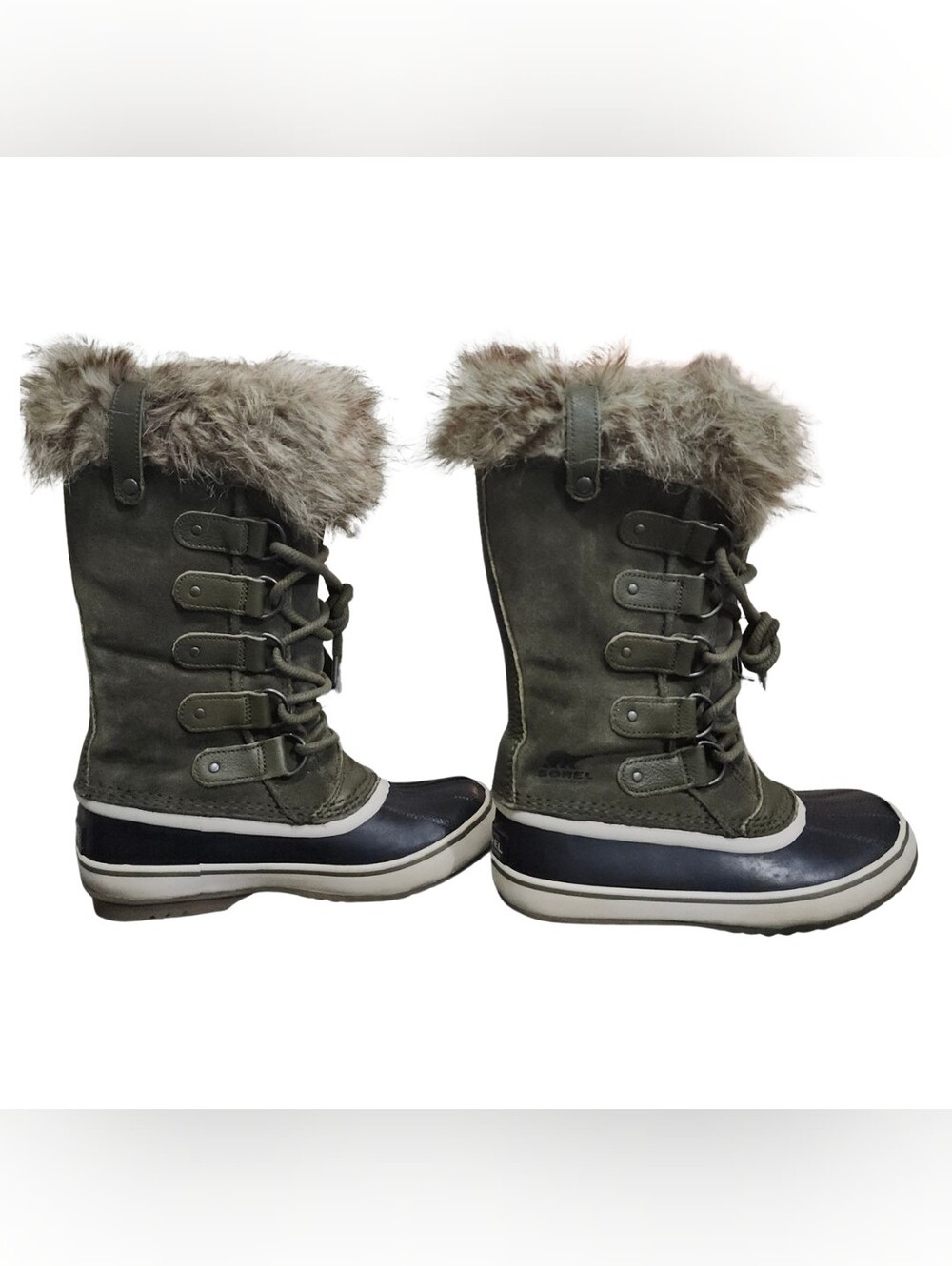 Sorel Nori Green Faux Fur Winter Boots